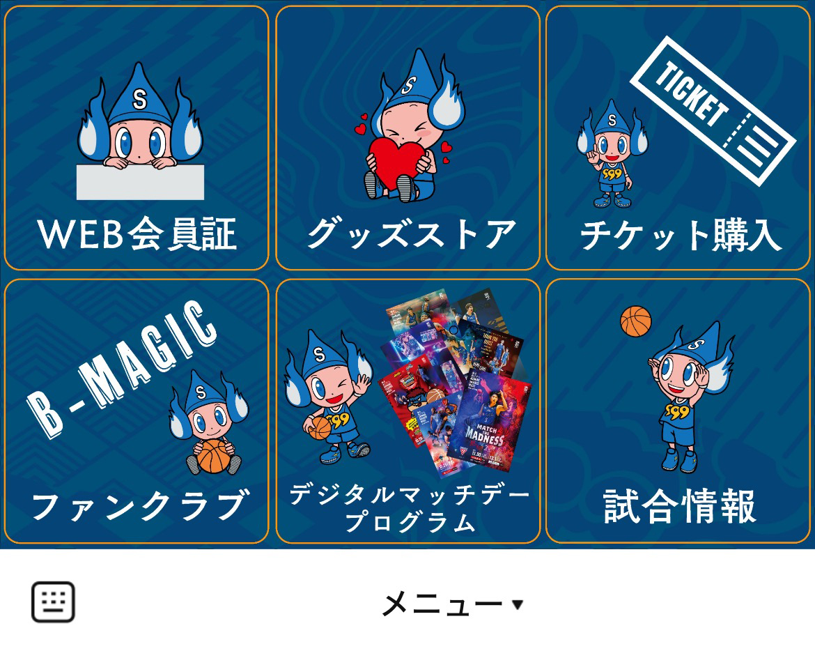 島根スサノオマジックのLINEリッチメニューデザインのサムネイル