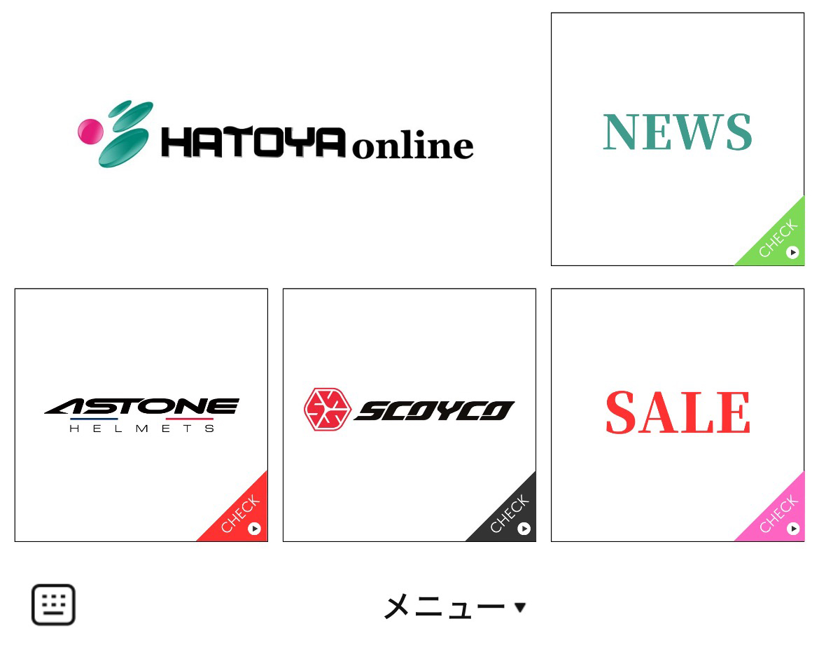 HATOYA onlineのLINEリッチメニューデザインのサムネイル