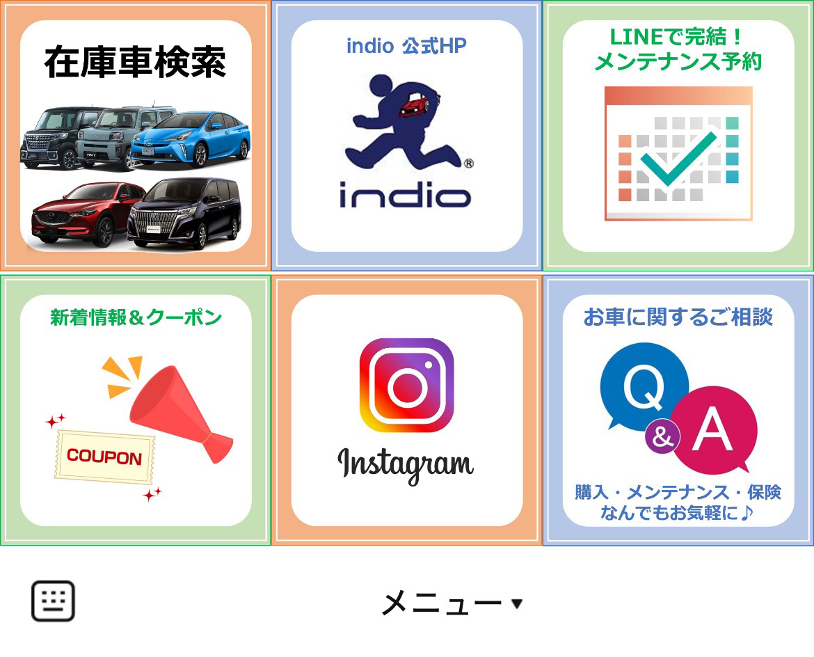 (株)インディオ富山　本社ショールームのLINEリッチメニューデザインのサムネイル